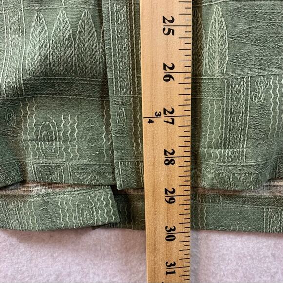 Mens Washable Silk Button Shirt Sz‎ M Sage Green Ethnic Tribal Resort Tiki Party - Picture 7 of 10